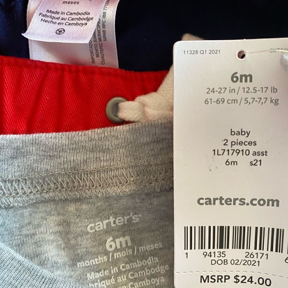 CARTER's Baby Boy Firecracker Tee & Short Set - Picture 6 of 7